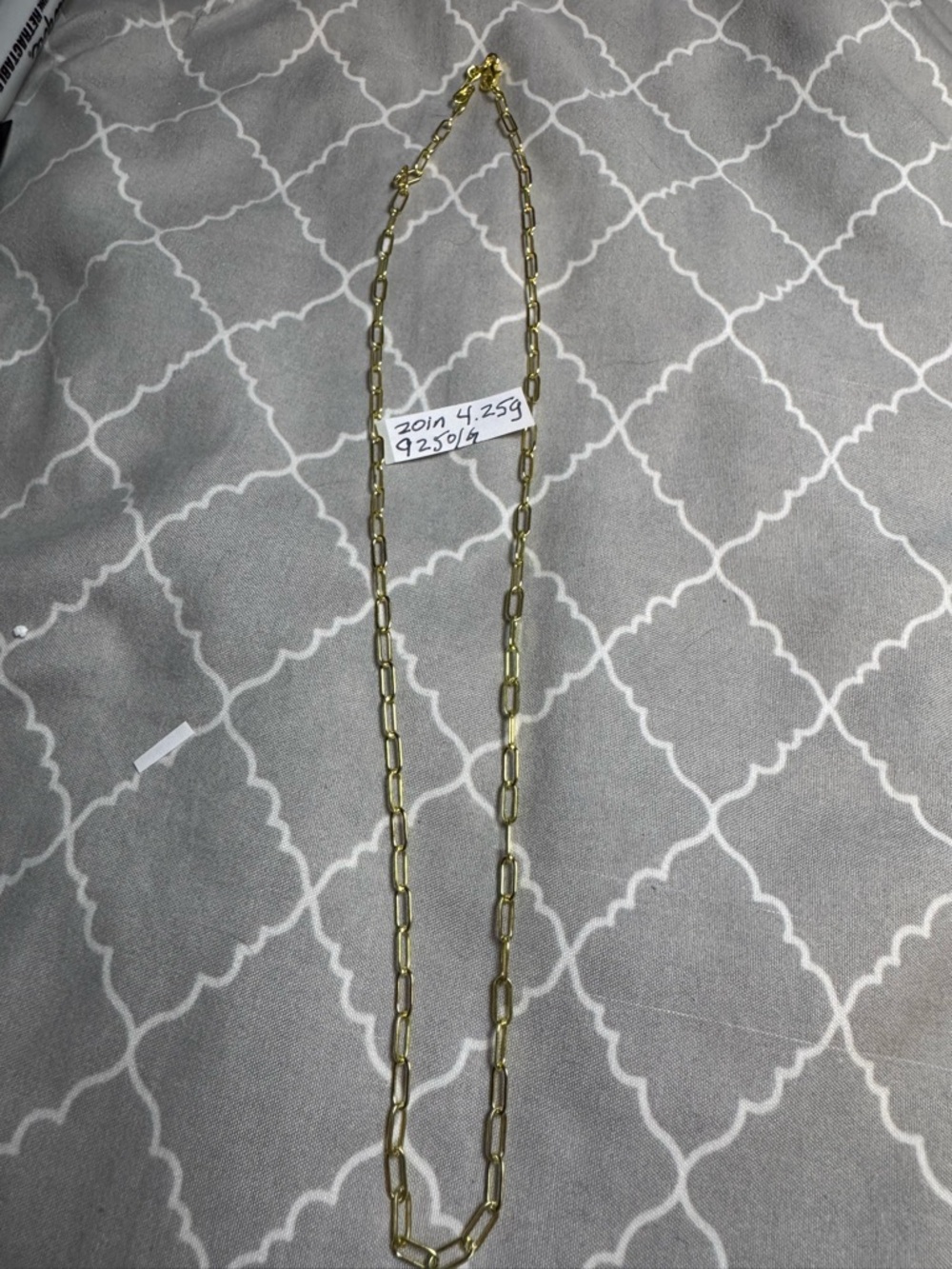 925 with 10k Gold Paperclip Link Necklace - Classic Women’s Jewelry